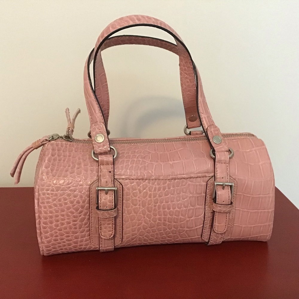 Liz Claiborne Pink “croc” pattern satchel purse
